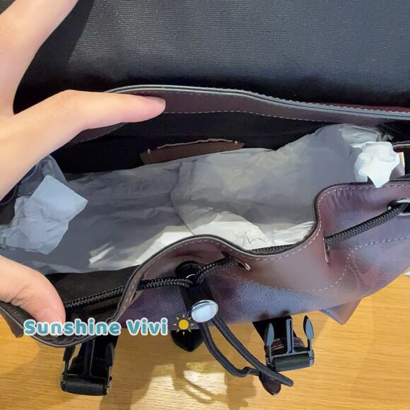 NWT COACH MEN'S Clark Backpack In Signature Canvas CCF90 BLACK CURRANT - Picture 5 of 7